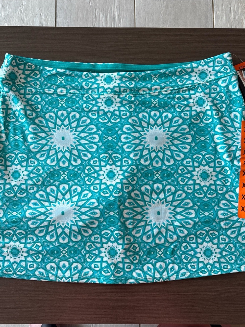 Tranquility by Colorado Clothing Teal and White Geo Medallion Skort